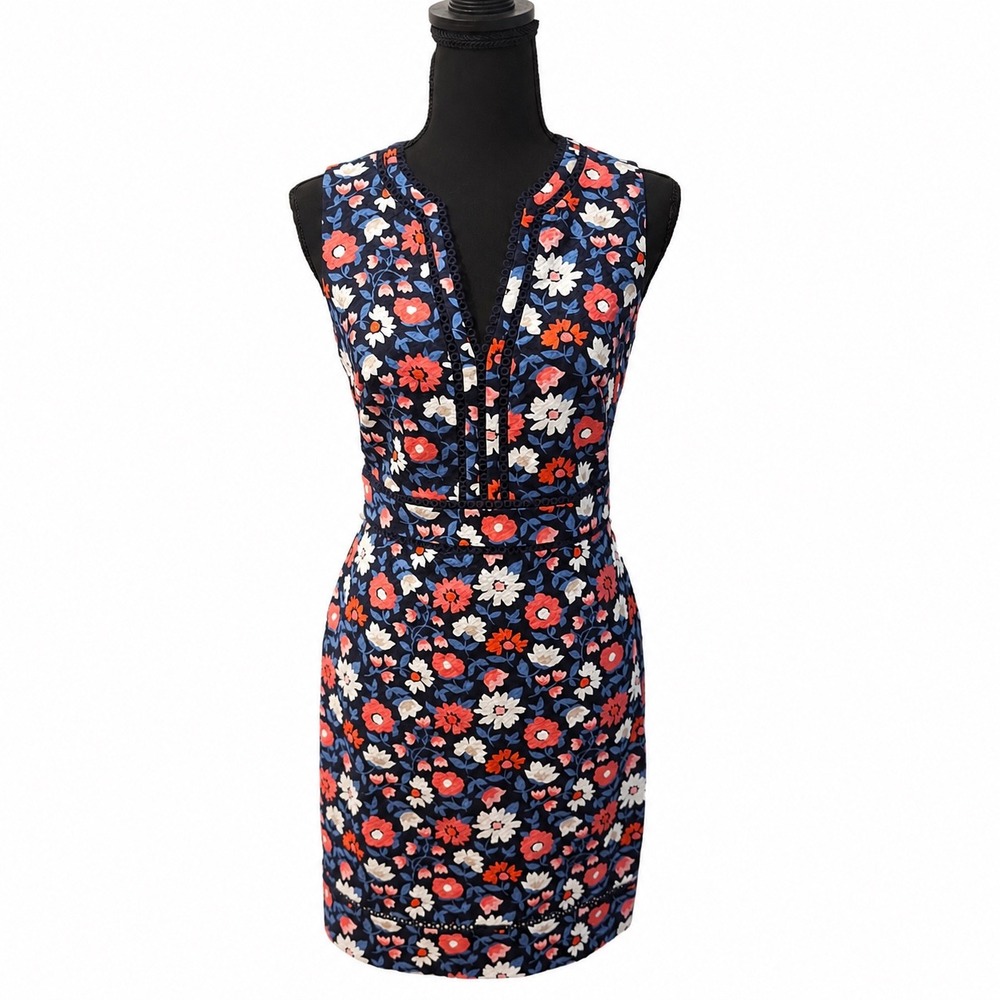 Kate Spade Shore Thing Daisy Jacquard Sheath Dress Size 0 Rich Navy OUMU1060
